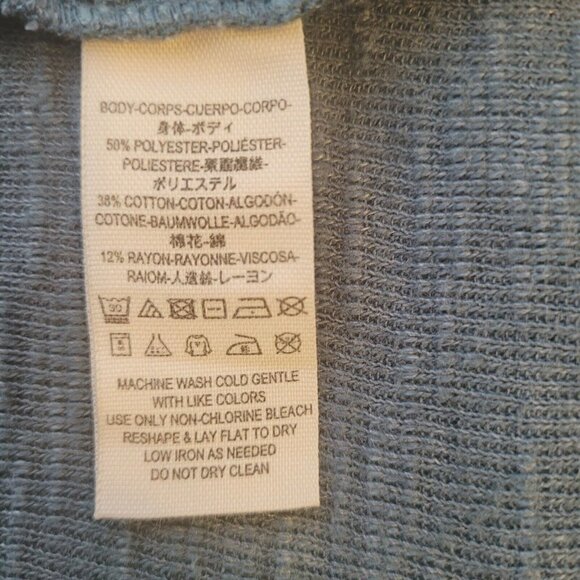 We The Free Blue Split-Back Turtleneck Tunic Sweater Size Small A8 - Picture 8 of 11